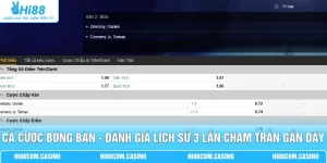 Cá Cược Bóng Bàn - Đánh Giá Lịch Sử 3 Lần Chạm Trán Gần Đây