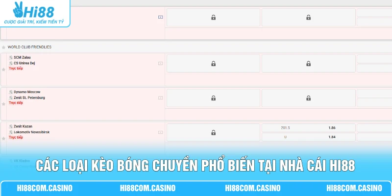 Cá Cược Bóng Chuyền - Phân Tích Kèo Qua 5 Trận Gần Nhất Các loại kèo bóng chuyền phổ biến tại nhà cái Hi88