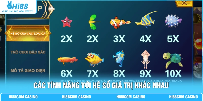 JDB Bắn Cá Ngũ Long - 1 Hành Trình Chạm Trán 5 Long Vương Các tính năng với hệ số giá trị khác nhau