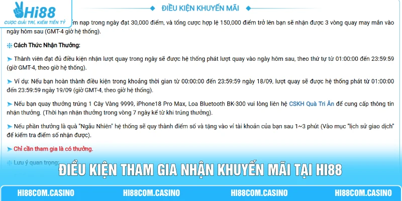 Khuyến Mãi Quà Tặng - Voucher Mua Sắm Lên Đến 100 Triệu Điều kiện tham gia nhận khuyến mãi tại Hi88