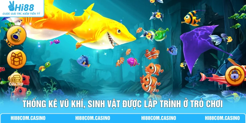 Thống kê vũ khí, sinh vật được lập trình ở trò chơi